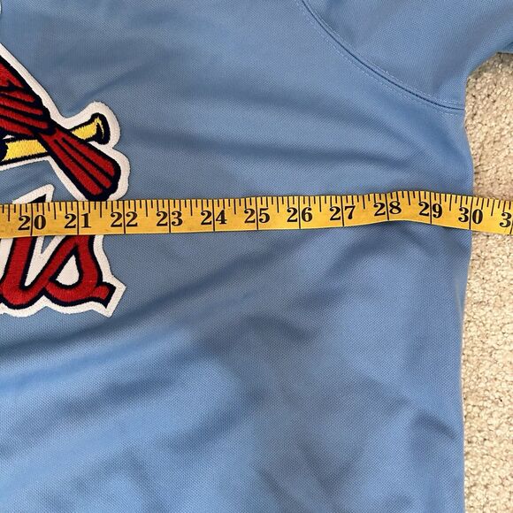 VTG St Louis Cardinals Baseball Jersey Majestic Cooperstown Blue 3X Made In USA - Picture 7 of 8